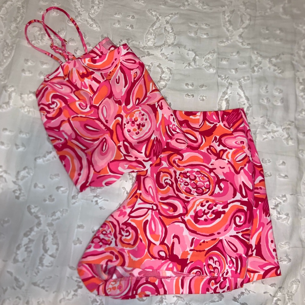 Lily Pulitzer pink, summer two piece set!